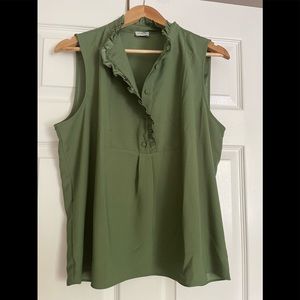 Green jcrew shell top - like new!